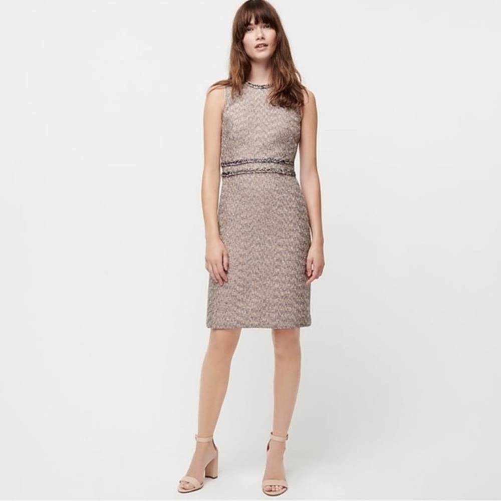 NWT J. Crew Twinkle Tweed Sheath Dress Size 4